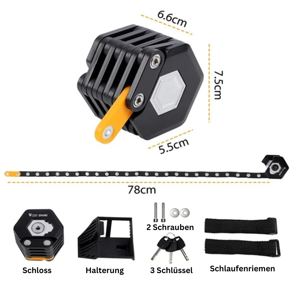 fahrradschloss sattelhalterung Faltbares Premium Fahrradschloss – BikeSattel